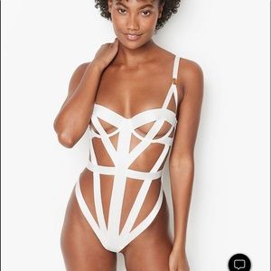 Victoria’s Secret White Bondage Teddy size Large NWT